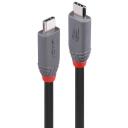 Lindy USB4 240W Type C kabelis 36956 0.8m, 40Gbps, juodas, USB Type 4 C vyri&scaron;ki jungtys