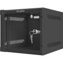 Lanberg seinakapp 10'' WF10-2304-10B, 280mm, 4U, koormus 20kg, IP20, klaasid uks, 2 vertikaalset riba, 1 ventilaator