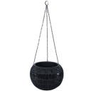 Pakabinamas gėlių vazonas WICKER D32xH22cm, juodas; 38115 ALLIT