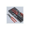 Pļau&scaron;anas un kombinēto knaibu komplekts "Basic 3", KNIPEX, 00 20 01 V12, 4 knaibas ar putu ieliktni