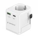Gembird maitinimo adapteris TPA-EU1A1C20-01-W 20W, 2 USB prievadai, EU Schuko, GaN technologija, 20W PD, 18W QC 3.0, 10A saugiklis