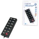 Logilink USB centrmezgls 13-portiem UA0126, 13 x USB 2.0, 480 Mbit/s, pārslēgs, pārslodzes aizsardzība