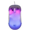 White Shark Pele MORDRED-W GM-5017, 12800 DPI, 7 pogas, USB 2.0, 1.8 m, RGB apgaismojums, optiskā, ergonomiska