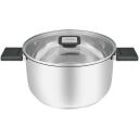 Resto Kastrul 92204 4.4L, L&auml;bim&otilde;&otilde;t: 22 cm, Kuju: &Uuml;mmargune, Materjal: Bakeliit, Roostevaba teras, K&auml;epidemed: Ergonomilised