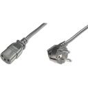 Digitus strāvas kabelis AK-440100-018-S, 1.8m, 250V, 10A, 90&deg; savienotājs, H05VV-F3G, melns