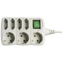 Emos Pikendus PS1721, 1,5 m, 3x2P+PE+4x2P SAKSA, PVC, 2300 W, l&uuml;litiga, laste kaitse