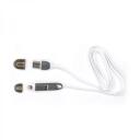 Sbox USB kabelis USB 2IN1W/R, 1m, līdz 480 Mbit/s, USB A M, microUSB M, Lightning (iPh) M, balta
