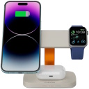 Беспроводная зарядная станция 3 in 1 мощностью 15 Вт Hexagon 310 Светло Серый Оранжевый CNS-WCS310LGOR CANYON