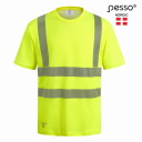 Hi-Vis T-krekls, CL2, dzeltens, M, Pesso, HVMCOT_GM, 50% kokvilna, 50% poliesteris, 170 g/m&sup2;