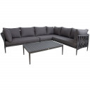 Комплект садовой мебели BREMEN стол и угловой диван, серый 15412 HOME4YOU