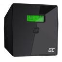 Green Cell UPS 1000VA 700W UPS08, 700W, 1000VA, 2xIEC-C13, 2xC/F, 1xUSB, 2xRJ-45, 12V, 7Ah, 2 akumuliatoriai, 6ms