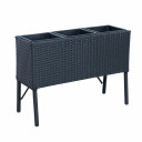 Puķu kaste WICKER 78x33xH54cm, melns 35127