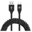 Tellur USB kabelis TLL155395, 1,8m, 3A, Type-C, USB-A, audums, 480Mbit/s, aizsardzība pret pārlādē&scaron;anu