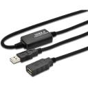 Digitus USB 2.0 aktiivne pikenduskaabel DA-73100-1, 10 m, USB A isane, USB A emane, must