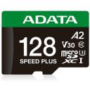 Adata microSDXC UD128GUI3V30A2SP-RA1 128GB, skaitymo greitis 180MB/s, ra&scaron;ymo greitis 160MB/s, UHS U3, V30, A2, atsparus vandeniui