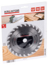 Ringlõikuri tera 165mm 24T puidule, KREATOR, KRT021600, Auk: 20 mm, Lõike läbimõõt: 165 mm, Zobide kogus: 24