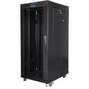 Lanberg Rack kapp 19" vabalt seisv 27U/800x1200, FF01-8227-12BL, RAL 9004, 4 jahutusventilaatorit, LCD, klaasuksed