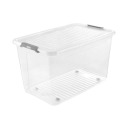 Ratastel kaanega kast clipbox Leo 59x38x35,5cm 56L läbipaistev  0611003001
