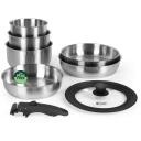 Russell Hobbs Virtuves piederumu komplekts RH04041, sudraba, nerūsējo&scaron;ais tērauds, noņemams rokturis, 8 pannas
