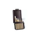 Instrumentu komplekts metāla kastē, KNIPEX, 9R4210020, 7 dažādi instrumenti, zeltaini pulēti.