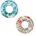 Bestway Надувное кольцо Tropical Palms 8982183, &Oslash; 119 см, &Oslash; 106 x 27 см, ПВХ, предохранительный клапан, заплатка для ремонта