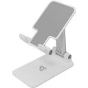Sbox Mobilais telefons turētājs PS-09, 4''-10'', 140g, alumīnijs, plastmasa, silikons, balta/pelēka