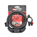 Velosipēda kabelis ar slēdzeni 10x120cm, 4 ciparu kombinācija, AW24062, AWTOOLS