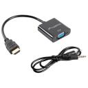 Lanberg HDMI, Mini Jack 3.5 mm, VGA Adapter | AD-0017-BK | 20 m