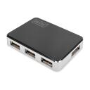 Digitus USB keskseade DA-70220, 4 x USB 2.0, 480 Mbit/s, aktiivne, 0,66 m, must ja h&otilde;be