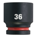 SHOCKWAVE&trade; IMPACT DUTY TRIECIENIZTURĪGAS UZGRIEŽŅU MUCIŅAS, 36 MM 3/4" IMPACT SOCKET STD - 1PC, 4932480372 MILWAUKEE