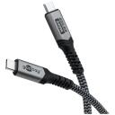 Goobay USB-C kabelis ar tekstila apvalku 74211, 240 W, 40 Gbit/s, 1 m, 4K60Hz atbalsts, HDR10 atbalsts