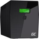 Green Cell UPS 1500VA 900W PowerProof UPS04, 900W, 1500VA, 12V, 9Ah, 2 akumuliatoriai, 4 x C/F tipo i&scaron;ėjimai, 1 x USB, 2 x RJ-45