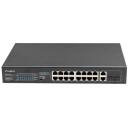 Lanberg L&uuml;liti RSFE-16P-2C-150, 16x100MB, 2xCOMBO, 150W, haldamatu, IP20, 1U, 3.6GB/s, 16 PoE+ porti