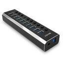 Lindy USB keskjaam 43370, 10 USB 3.0 porti, 5Gbps, 36W v&otilde;imsus, l&uuml;liti igal pordil