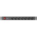 Lanberg toitejaotusseade PDU 19" 1U PDU-07F-0200-BK, 2m, 16A, 7x Schuko, 4000W, 220-250V, 50/60Hz
