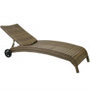 Šezlongas WICKER, 73x196x99cm aliuminis su plastikinėmis vytelėmis, kapučino 11758 HOME4YOU