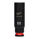 SHOCKWAVE&trade; IMPACT DUTY TRIECIENIZTURĪGAS UZGRIEŽŅU MUCIŅAS, 11 MM 1/4" IMPACT SOCKET DEEP - 1 PC, 4932480260 MILWAUKEE