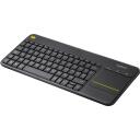 Logitech Juhtmevaba Puutetundlik Klaviatuur K400 Plus, QWERTY, 10 m juhtmevaba ulatus, 2.4 GHz, must, AA patareid