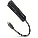 Axagon USB keskjaam HMC-GL3A 3x USB 3.2, 1x RJ-45, 20 cm toitekaabel, alumiiniumkorpus