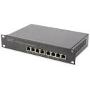 Digitus 8-portu Gigabit Ethernet PoE slēdzis DN-95317-1, 8x10/100/1000 Mbps, PoE+ 802.3at, nepārvaldāms, 1U, 16 Gbps