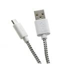 Sbox USB kabelis USB-1031W, 1m, USB A M, microUSB M, 480 Mbit/s, pīts kabelis, balta