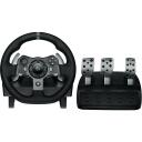 Logitech Vairodis + pedalai 941-000123, 900&deg; sukimas, USB, juodas, aliuminis, oda, 3100 g pedalai, maitinimo laidas