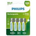 Philips Аккумулятор AA 5962926, 1300 мАч, 1,2 В, NiMH, 4 шт.