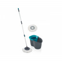 Grīdas uzkop&scaron;anas komplekts Clean Twist Disc Mop Active pelēks/tirkīzs 60YE Edition New 1055269 LEIFHEIT