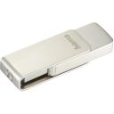 Hama USB m&auml;lupulk 00182486, 128GB, USB 3.0, h&otilde;bedane, 70Mbps, metallkorpus, p&ouml;&ouml;ratav mehhanism