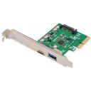 Digitus Portu papla&scaron;inā&scaron;anas karte DS-30225, PCIe, 2xUSB 3.1, 10Gbps, 5V, 3A, zaļa