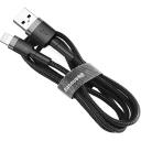Baseus Cafule USB Lightning kabelis CALKLF-CG1, 200cm, 1,5A, Lightning, USB 2.0, nailono apvalkalas, aliuminio jungtys