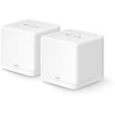 Mercusys bezvadu tīkla sistēma HALO H60X(2-PACK) 1500 Mbit/s, 2.4 GHz/5 GHz, 350 m&sup2;, 2 porti