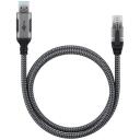 Goobay USB-A 3.0 uz RJ45 Ethernet kabelis, 1 m, 1 m, CAT 6, līdz 1 Gbps, metāla savienotāji, pītas kabeļi
