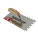 NOTCHED STAINLESS STEEL TROWEL 270mm 6x6/ WOODEN HANDLE & ALUMINIUM SHANK AW302052 AWTOOLS